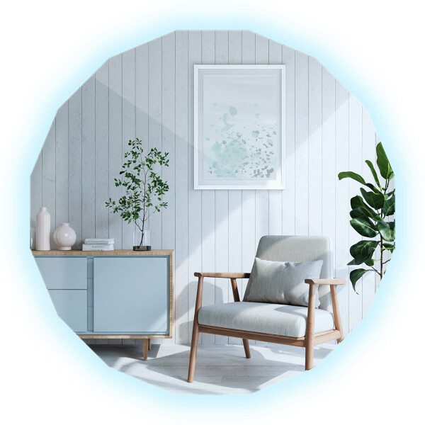 Espelho poligonal LED 100x100 cm