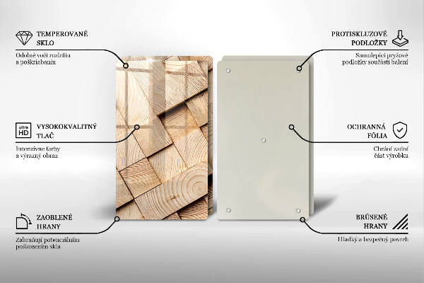 Tampa de parede do fogão a gás Quadrados de madeira