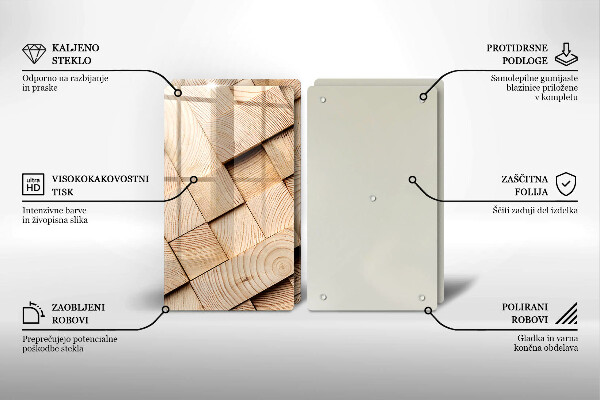 Tampa de parede do fogão a gás Quadrados de madeira