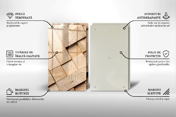 Tampa de parede do fogão a gás Quadrados de madeira