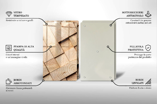 Tampa de parede do fogão a gás Quadrados de madeira