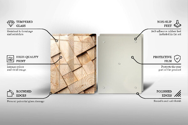 Tampa de parede do fogão a gás Quadrados de madeira