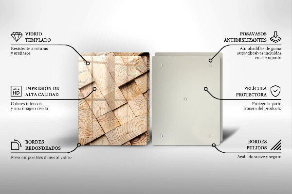 Tampa de parede do fogão a gás Quadrados de madeira