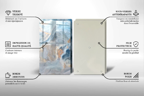 Tampa de parede do fogão a gás Textura de mármore