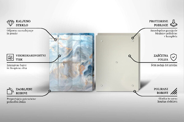 Tampa de parede do fogão a gás Textura de mármore