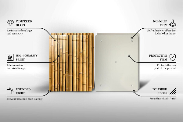 Placa de proteção para o fogão Natureza boho bambu