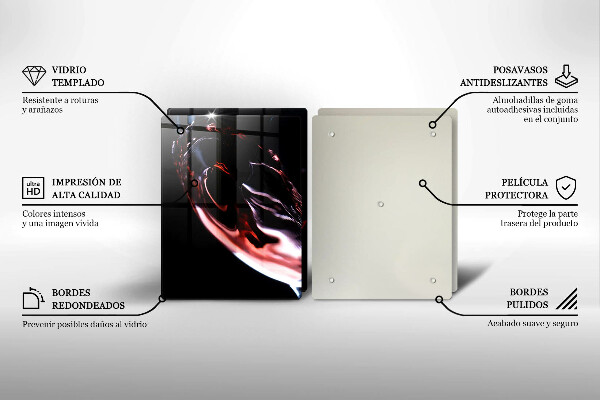 Tampa de parede para fogão a gás Copo de vinho tinto