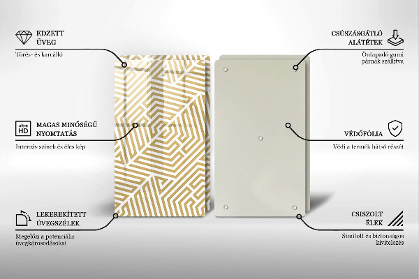 Tampa de parede do fogão a gás Linhas geométricas