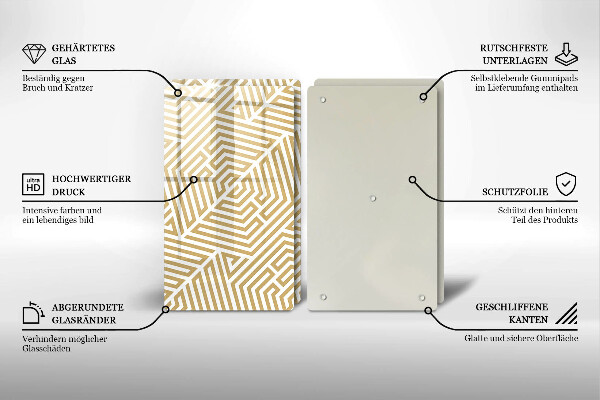 Tampa de parede do fogão a gás Linhas geométricas
