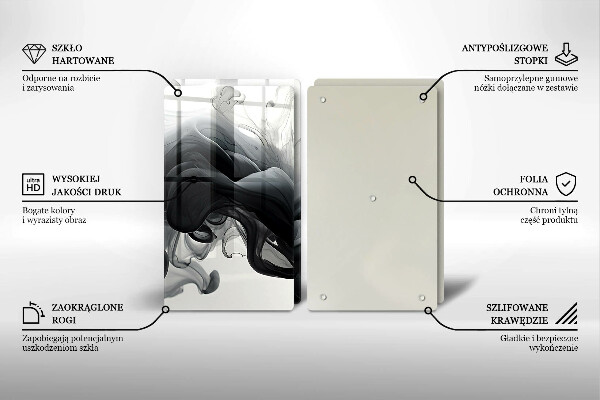 Tampa de parede para fogão a gás Fumo preto Abstração