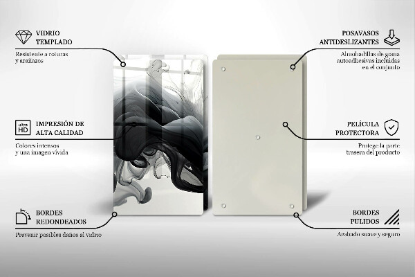 Tampa de parede para fogão a gás Fumo preto Abstração