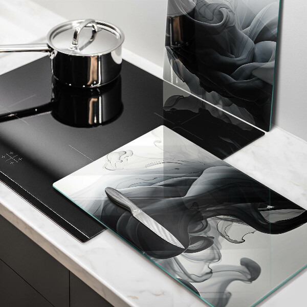 Tampa de parede para fogão a gás Fumo preto Abstração