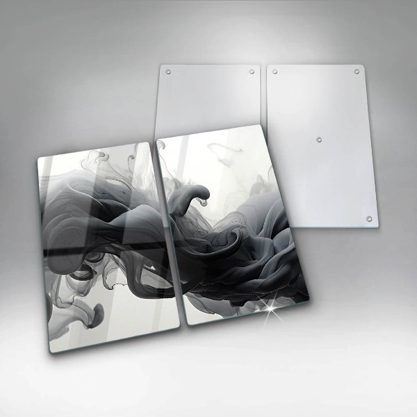 Tampa de parede para fogão a gás Fumo preto Abstração