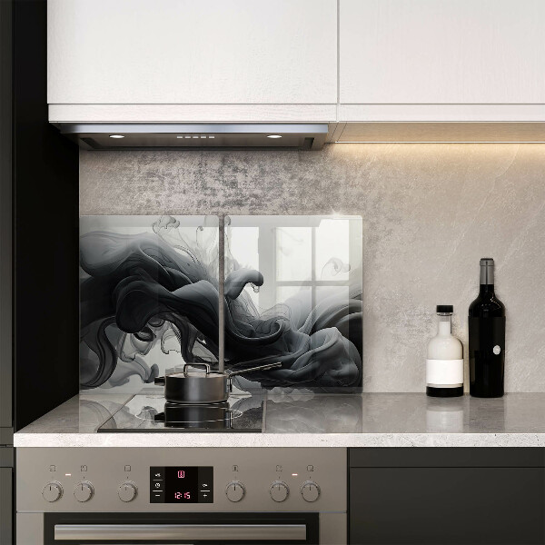 Tampa de parede para fogão a gás Fumo preto Abstração