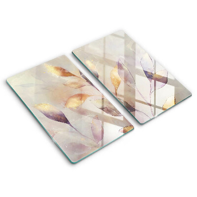 Proteção de parede do fogão a gás Folhas pintadas em estilo boho