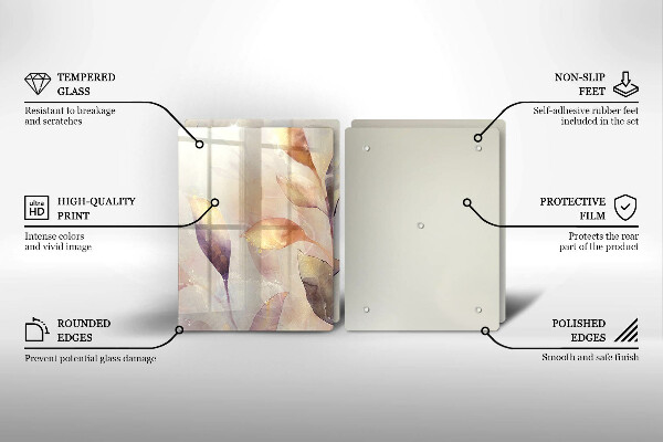Proteção de parede do fogão a gás Folhas pintadas em estilo boho