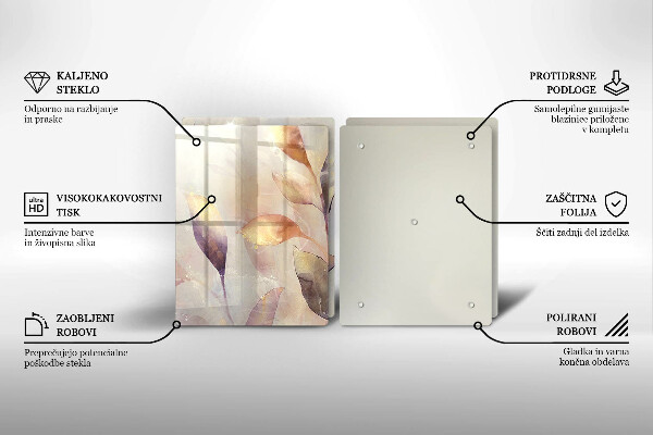 Proteção de parede do fogão a gás Folhas pintadas em estilo boho