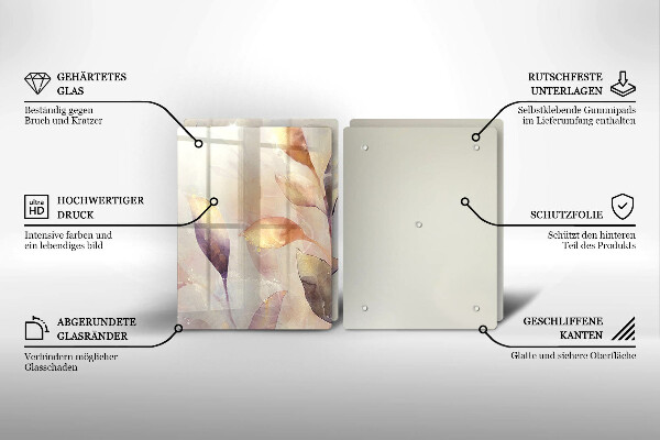 Proteção de parede do fogão a gás Folhas pintadas em estilo boho