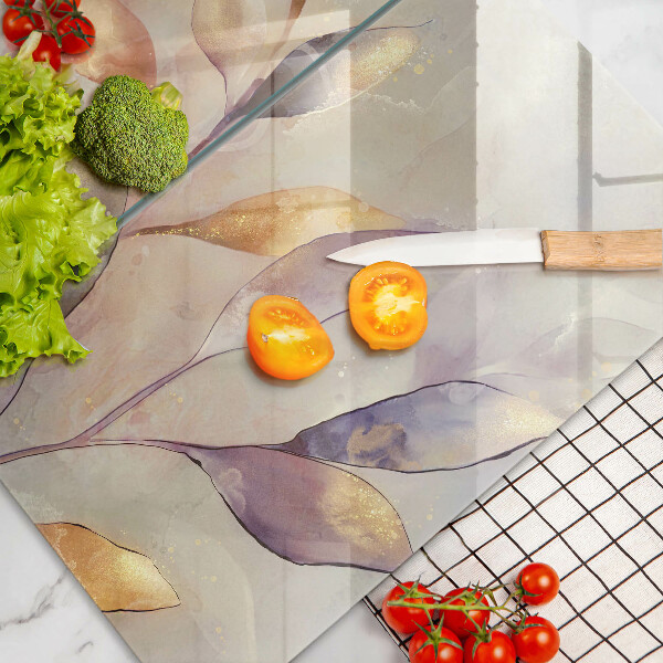 Proteção de parede do fogão a gás Folhas pintadas em estilo boho