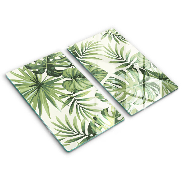 Proteção de parede na cozinha Ilustração de folhas de monstera