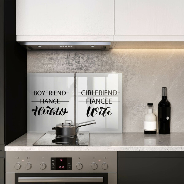 Proteção da parede na cozinha Inscrição, frase, padrão