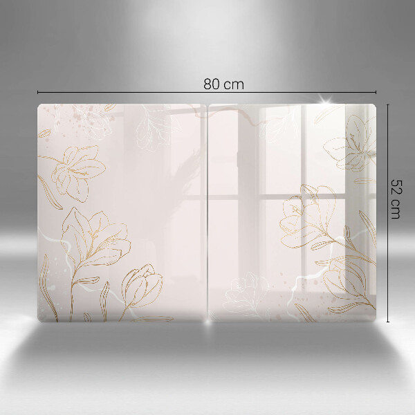 Tampa de parede do fogão a gás Contornos de flores