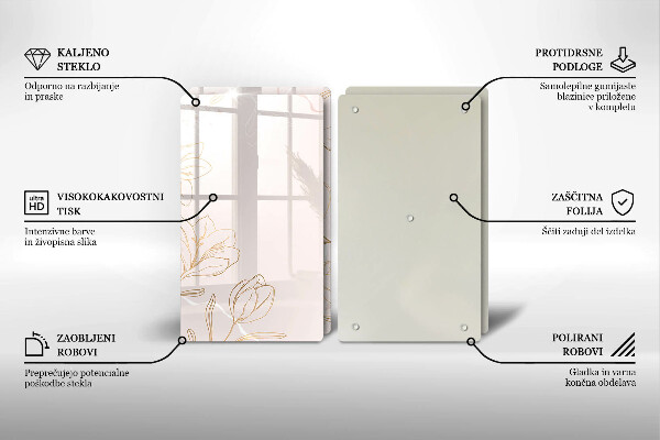 Tampa de parede do fogão a gás Contornos de flores