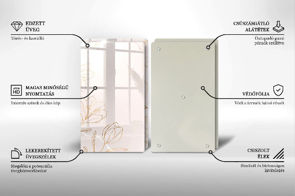 Tampa de parede do fogão a gás Contornos de flores