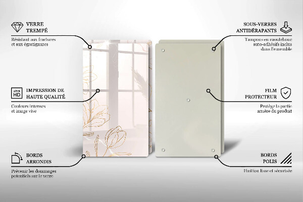 Tampa de parede do fogão a gás Contornos de flores