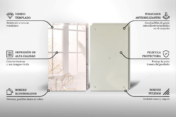 Tampa de parede do fogão a gás Contornos de flores