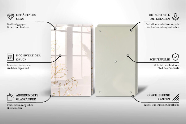 Tampa de parede do fogão a gás Contornos de flores