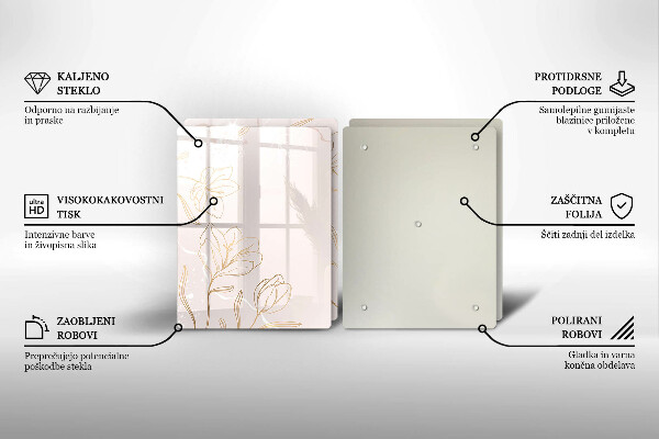 Tampa de parede do fogão a gás Contornos de flores