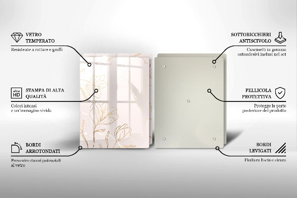 Tampa de parede do fogão a gás Contornos de flores