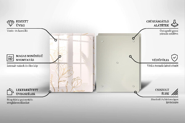 Tampa de parede do fogão a gás Contornos de flores