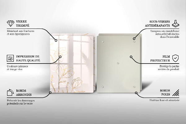 Tampa de parede do fogão a gás Contornos de flores