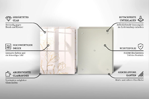 Tampa de parede do fogão a gás Contornos de flores