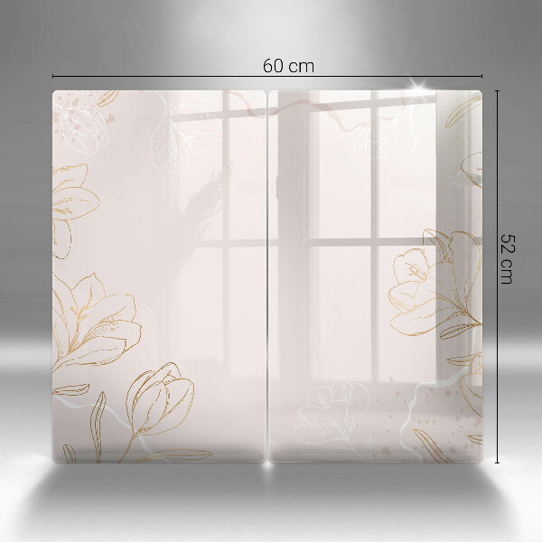 Tampa de parede do fogão a gás Contornos de flores