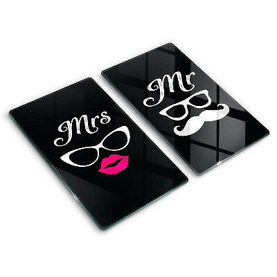 Tampa de parede para fogão a gás Mrs. Mr. - Inscrição, frase