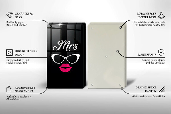 Tampa de parede para fogão a gás Mrs. Mr. - Inscrição, frase