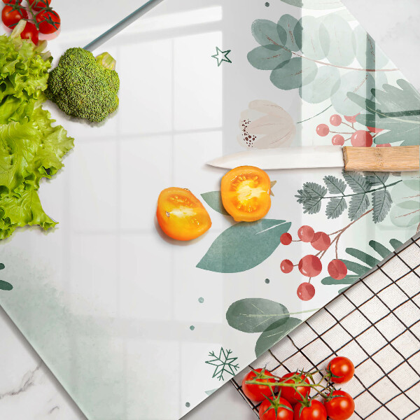 Cobertura de parede do fogão a gás Aquarelas de folhas