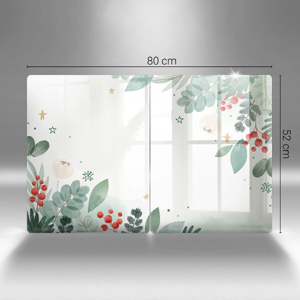 Cobertura de parede do fogão a gás Aquarelas de folhas