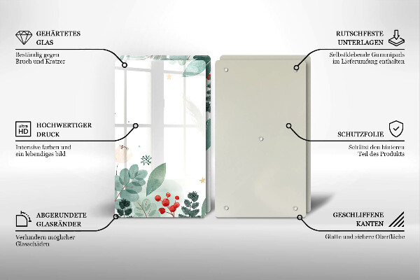 Cobertura de parede do fogão a gás Aquarelas de folhas