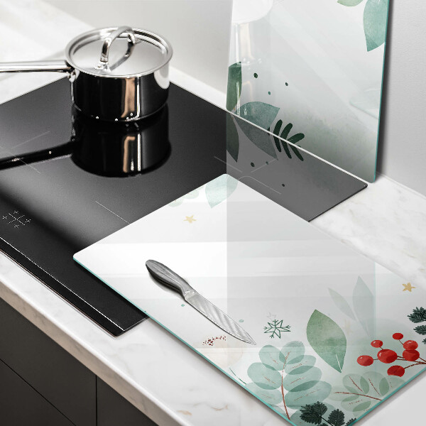 Cobertura de parede do fogão a gás Aquarelas de folhas