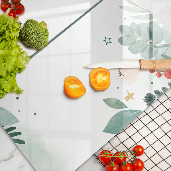 Cobertura de parede do fogão a gás Aquarelas de folhas