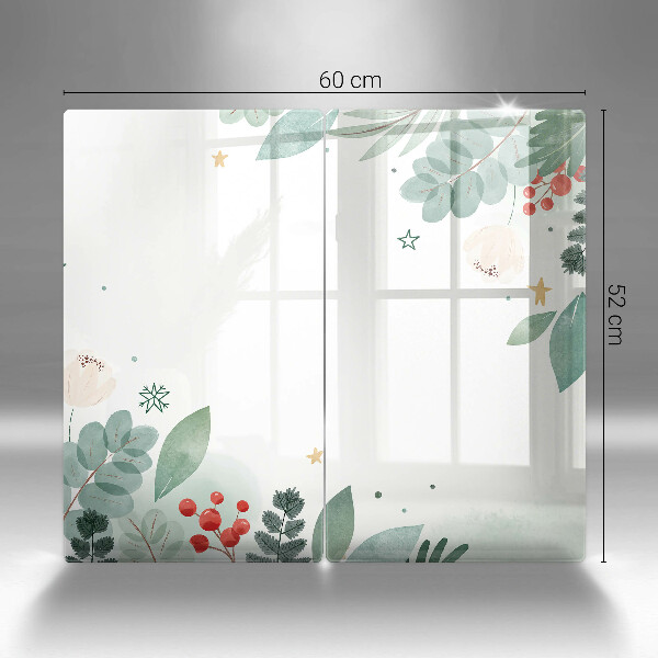 Cobertura de parede do fogão a gás Aquarelas de folhas