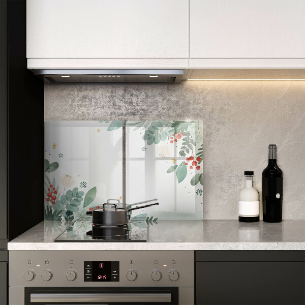 Cobertura de parede do fogão a gás Aquarelas de folhas