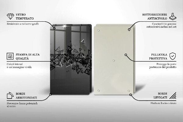 Tampa de parede do fogão a gás Abstração formas 3D