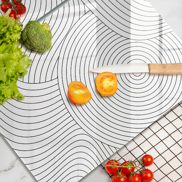 Placa de cobertura da placa de fogão a gás Linhas pretas abstratas