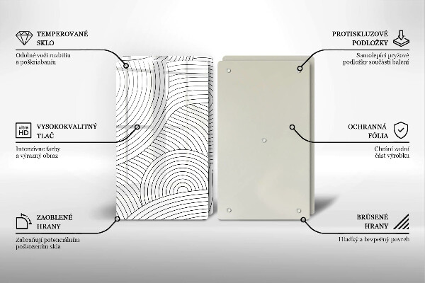 Placa de cobertura da placa de fogão a gás Linhas pretas abstratas