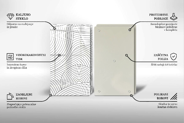 Placa de cobertura da placa de fogão a gás Linhas pretas abstratas